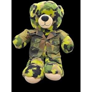 Build A Bear Teddy Bear Camouflage Bear 16" Army Military Camo Plush